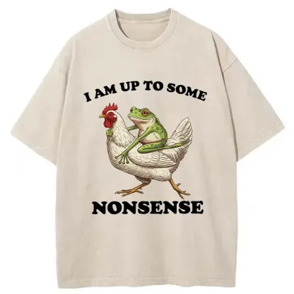 Tokyo-Tiger Frog Riding A Chicken Washed T-Shirt