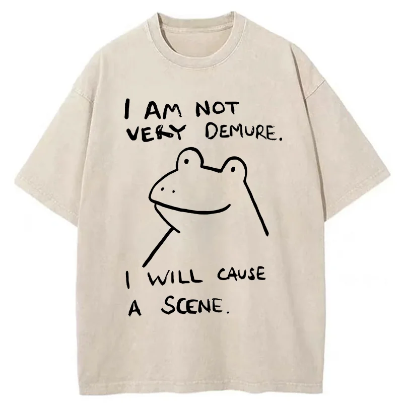 Tokyo-Tiger Humorous Frog Washed T-Shirt