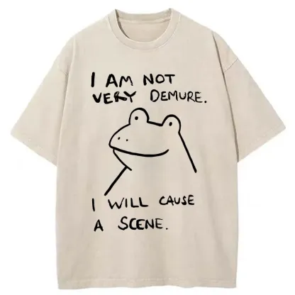 Tokyo-Tiger Humorous Frog Washed T-Shirt