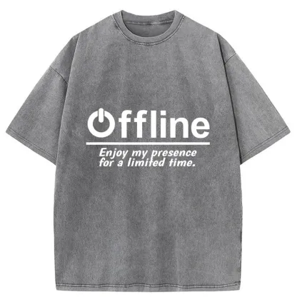 Tokyo-Tiger Offline Gamer Washed T-Shirt