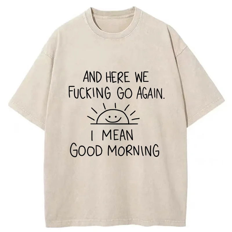 Tokyo-Tiger Different Meanings Of "Good Morning" Washed T-Shirt