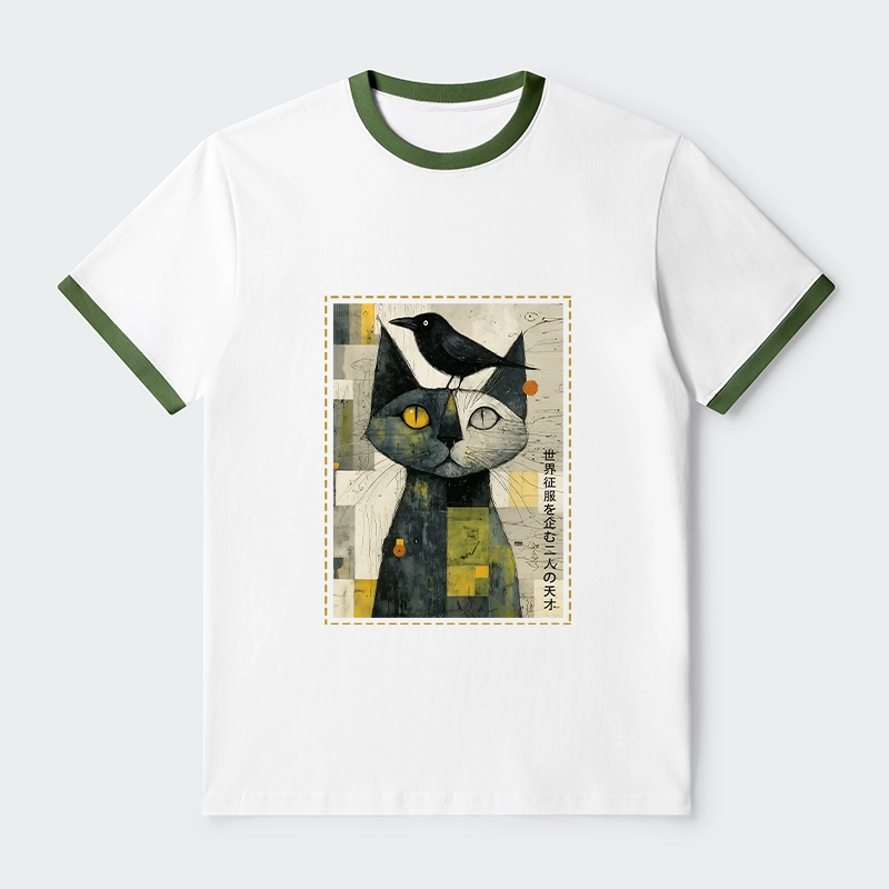 Tokyo-Tiger The Cat And The Crow Are Planning To Rule The World Trim T-Shirt