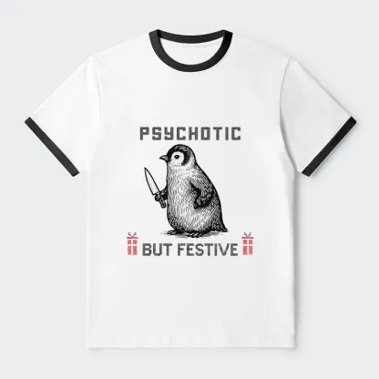 Tokyo-Tiger Overstimulated but Festive Christmas Trim T-Shirt