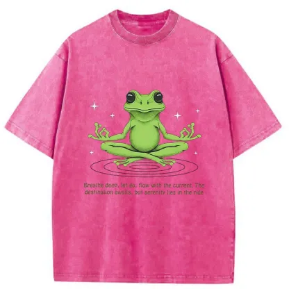 Tokyo-Tiger Zen Frog Japan Washed T-Shirt
