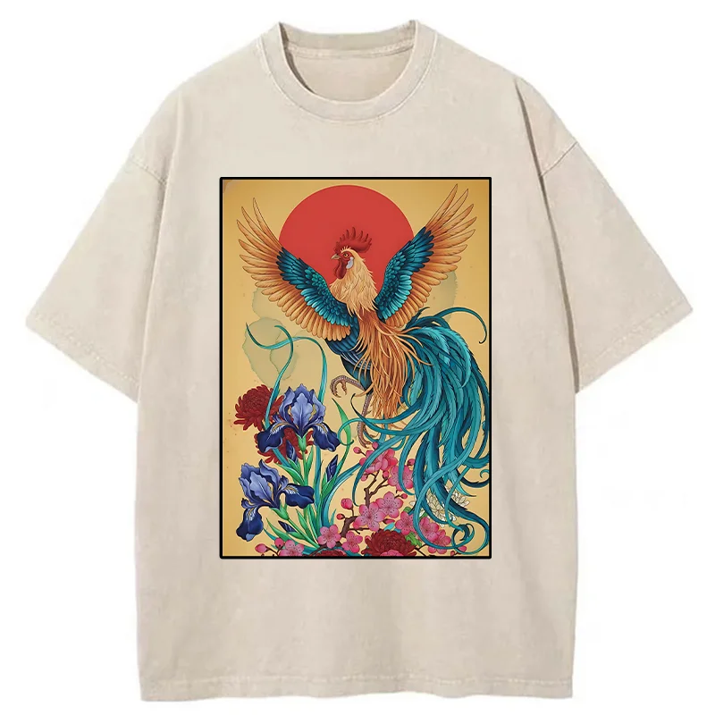 Tokyo-Tiger Phoenix Chicken Washed T-Shirt