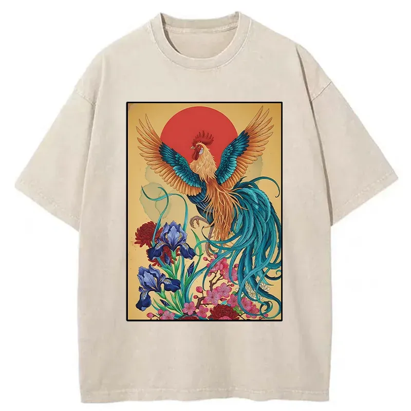 Tokyo-Tiger Phoenix Chicken Washed T-Shirt