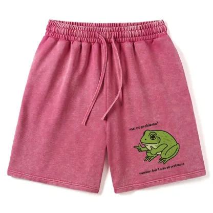 Tokyo-Tiger Stupid Frog Meme Washed Shorts
