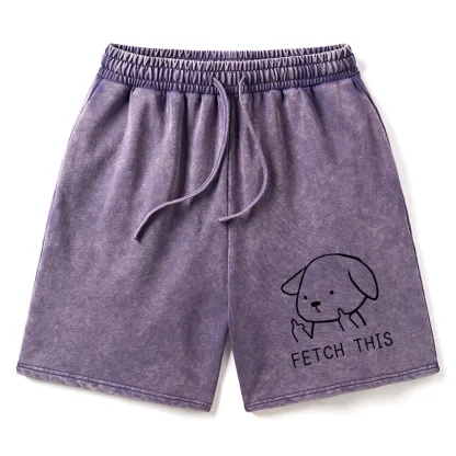Tokyo-Tiger Fetch This Dog Washed Shorts