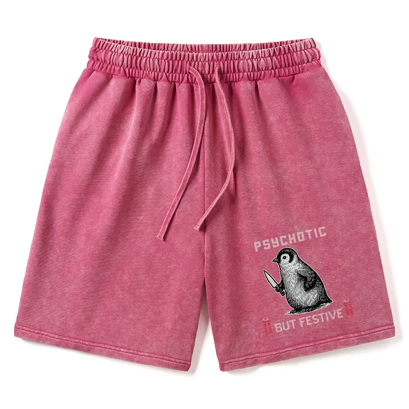 Tokyo-Tiger Overstimulated but Festive Christmas Washed Shorts