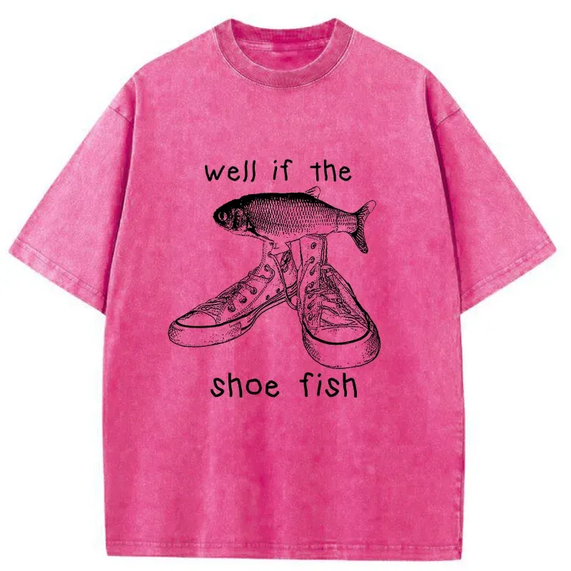 Tokyo-Tiger Funny Shoe Fish Washed T-Shirt