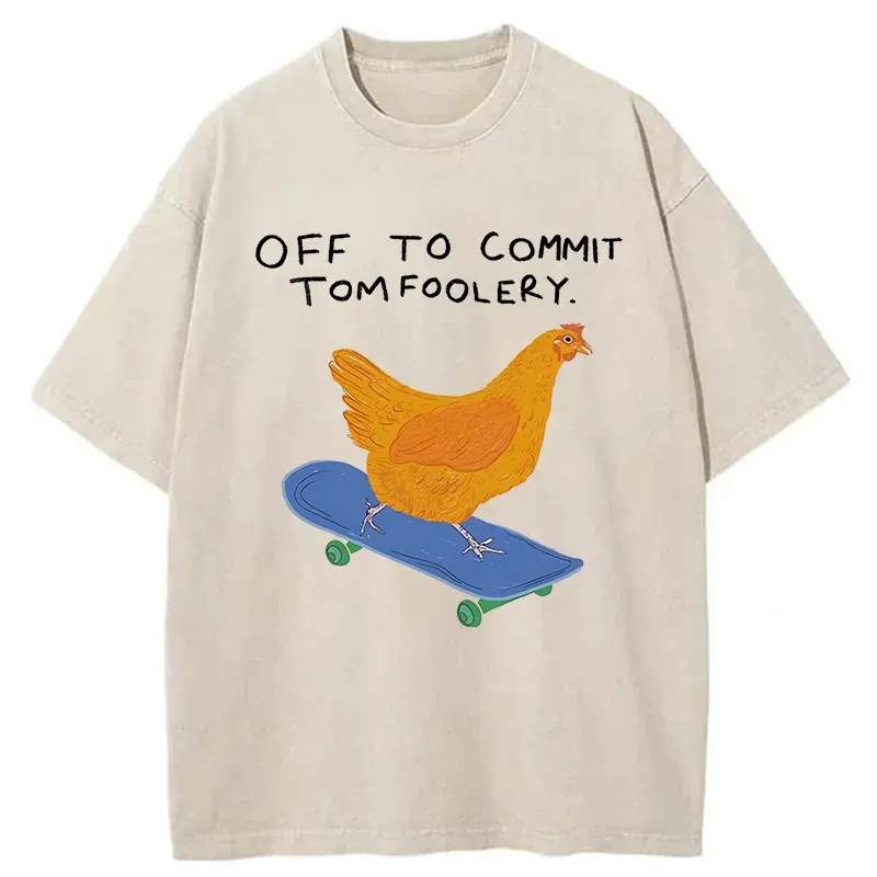 Tokyo-Tiger Chicken Was About To Do Something Bad Washed T-Shirt