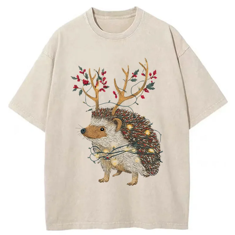 Tokyo-Tiger Christmas Hedgehog Washed T-Shirt