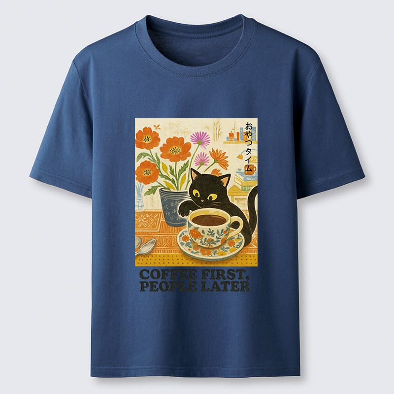 Tokyo-Tiger Kitten Drinks Coffee First Classic T-Shirt