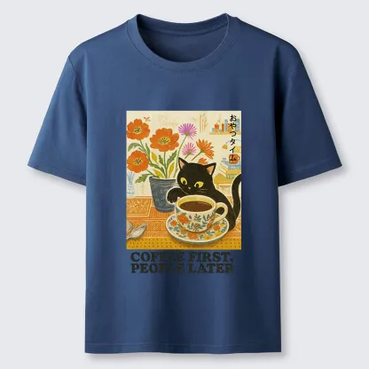 Tokyo-Tiger Kitten Drinks Coffee First Classic T-Shirt