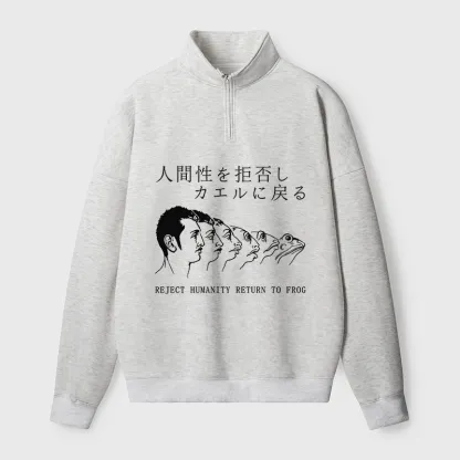 Tokyo-Tiger Return To Frog Half Zip Fleece Sweatshirt