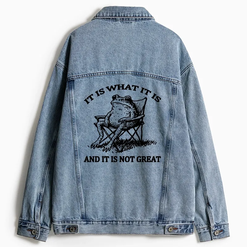 Tokyo-Tiger Resting Frog Funny Jean Jacket Sale