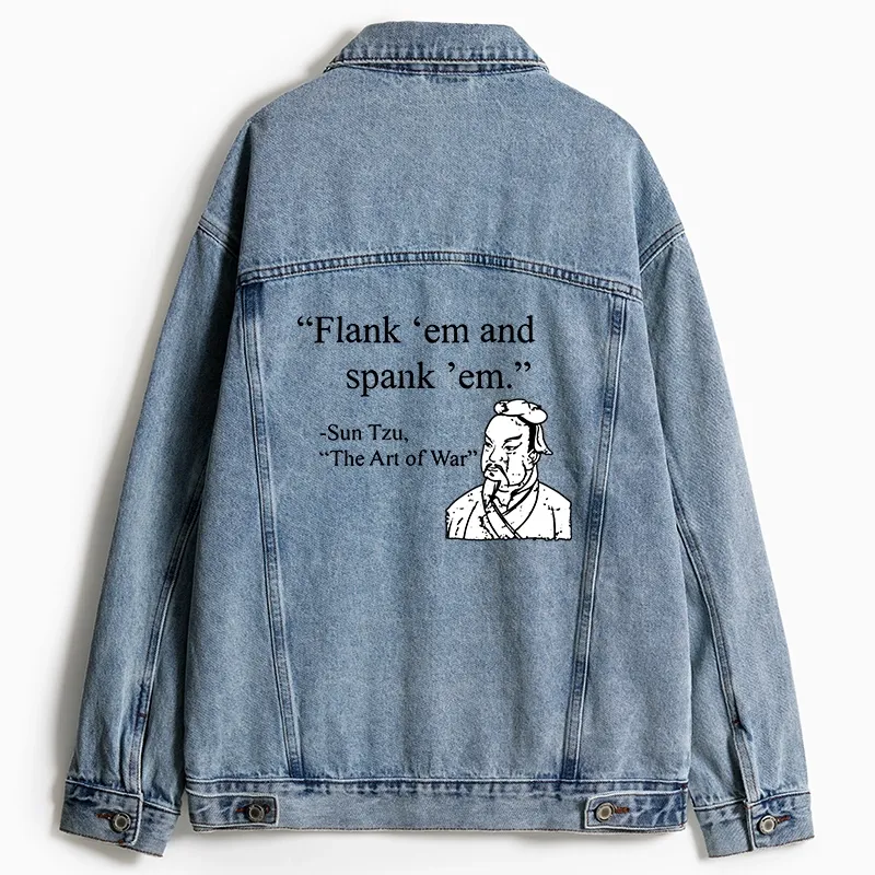 Tokyo-Tiger The Art Of War Funny Jean Jacket