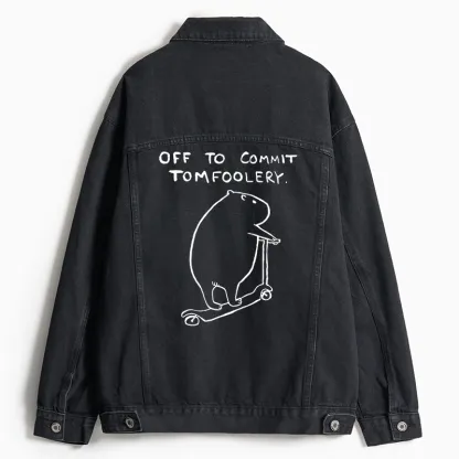 Tokyo-Tiger Capybara Is Ready To Do Something Bad Jean Jacket