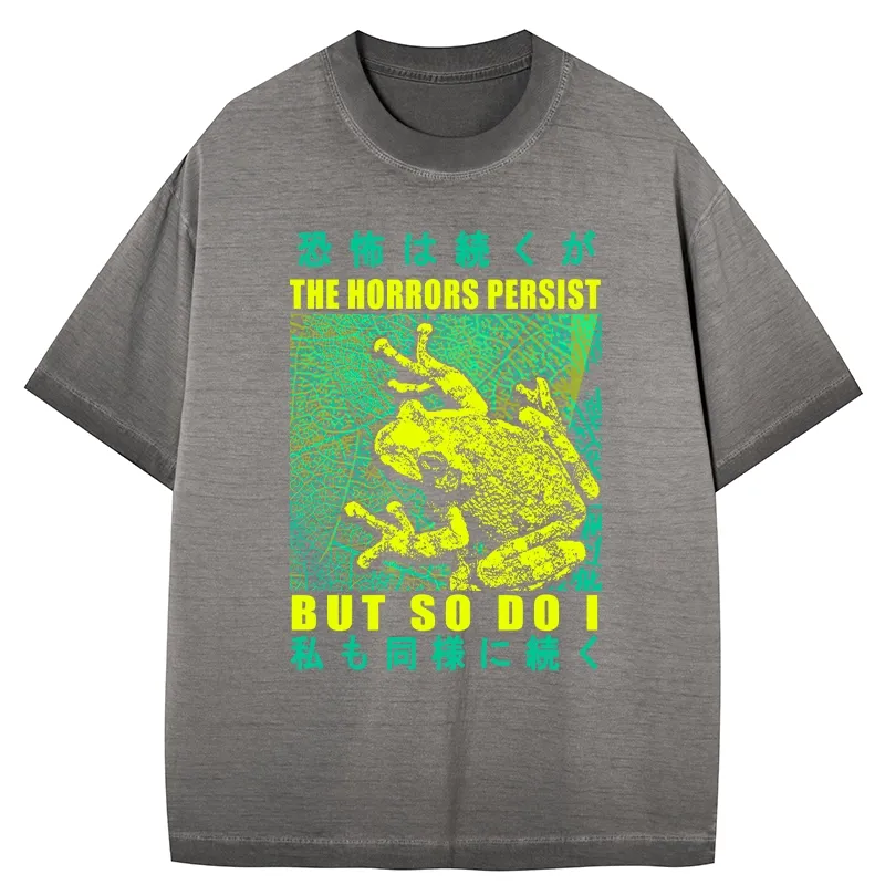 Tokyo-Tiger The Horrors Persist Frog Gradient Washed T-Shirt
