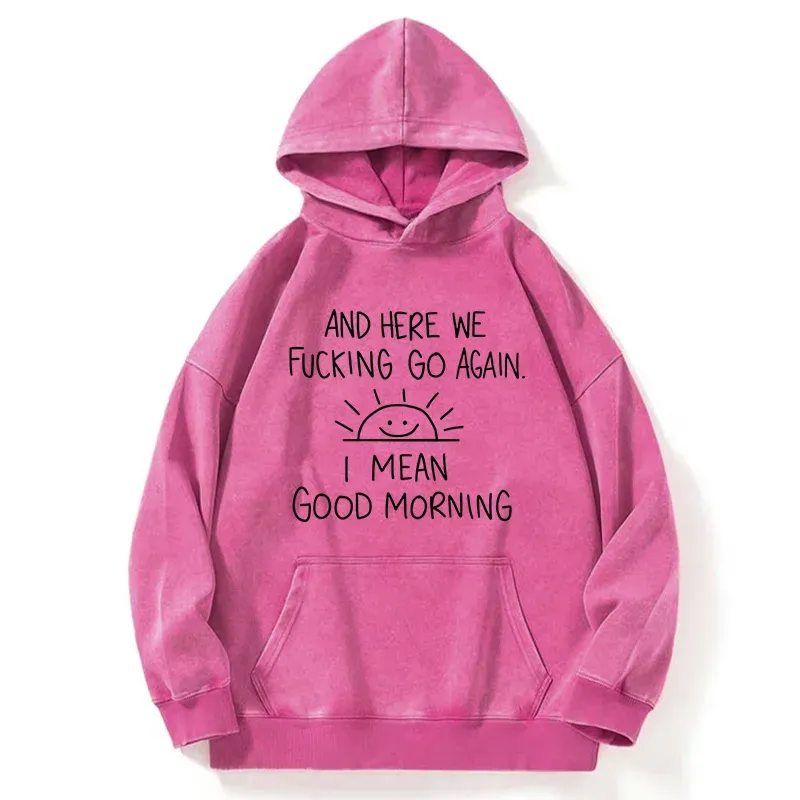 Tokyo-Tiger Different Meanings Of "Good Morning" Washed Hoodie
