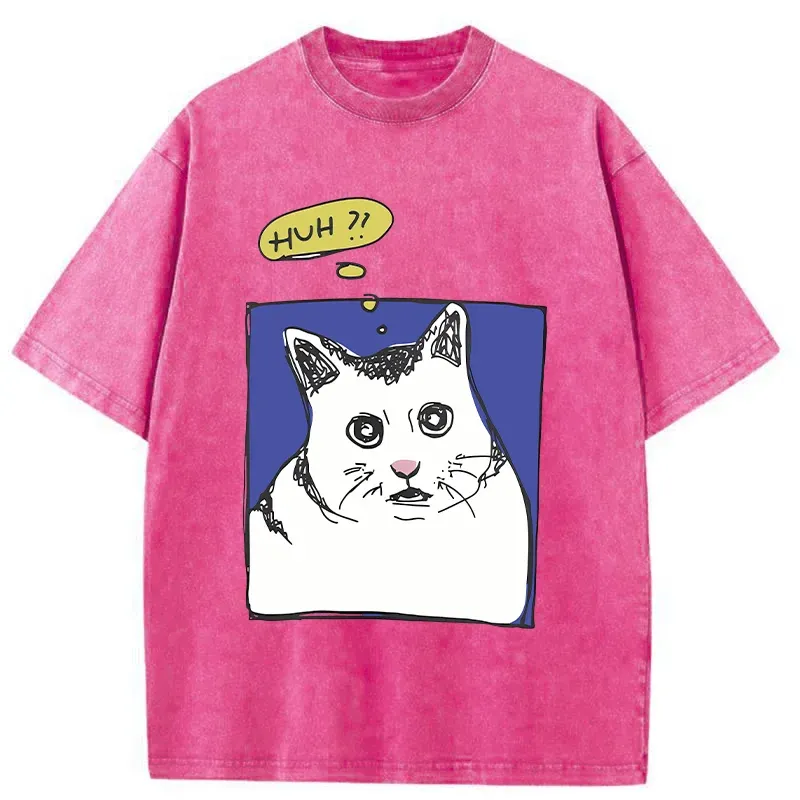 Tokyo-Tiger Confused Cat Meme Washed T-Shirt