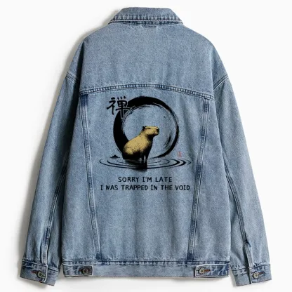Tokyo-Tiger Zen Capybara Was Trapped In The Void Jean Jacket