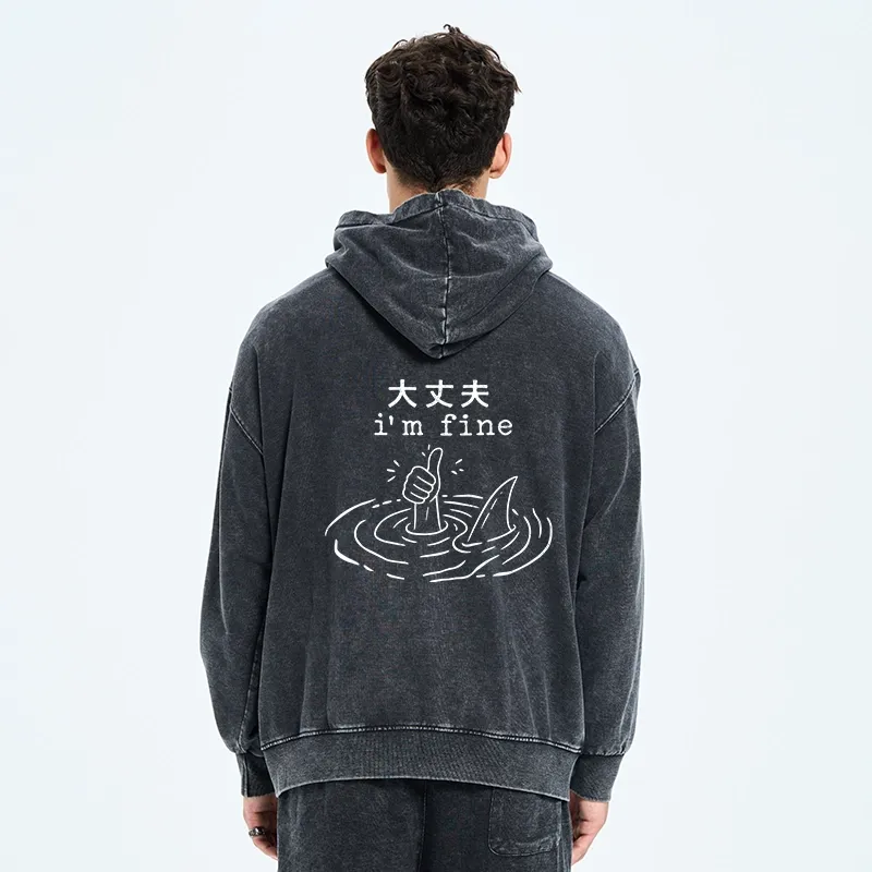 Tokyo-Tiger People In Danger Washed Zip Hoodie