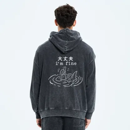 Tokyo-Tiger People In Danger Washed Zip Hoodie