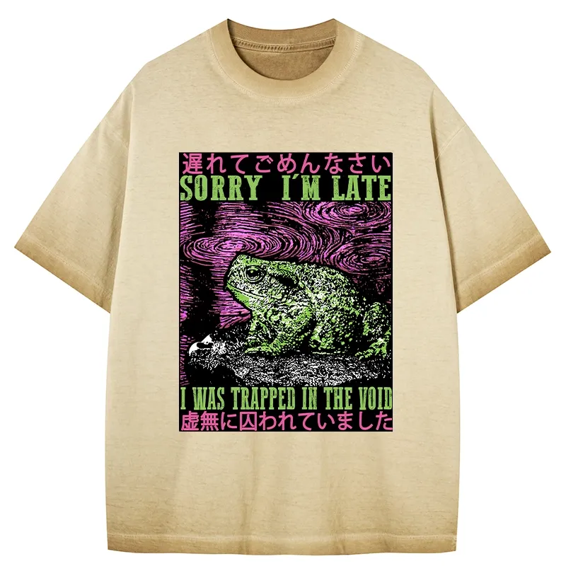 Tokyo-Tiger Frogs Trapped In The Void Gradient Washed T-Shirt