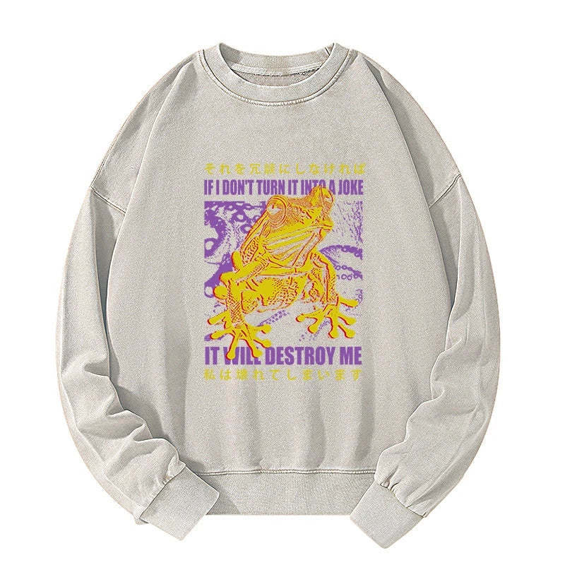 Tokyo-Tiger A Frog Prone To Emotional Breakdown Washed Sweatshirt