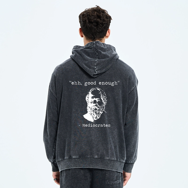Tokyo-Tiger Mediocrates Meme Washed Zip Hoodie