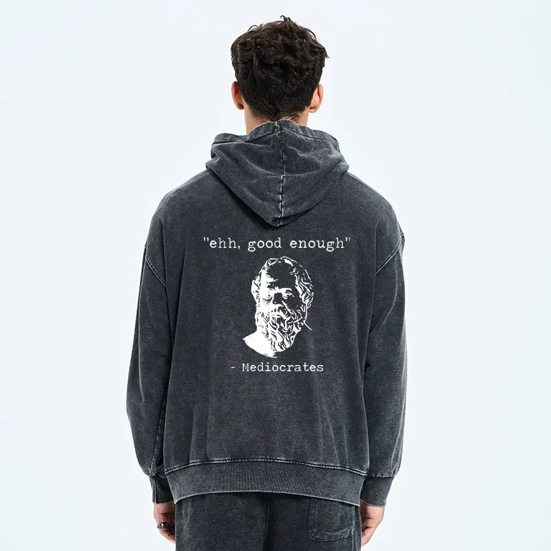 Tokyo-Tiger Mediocrates Meme Washed Zip Hoodie