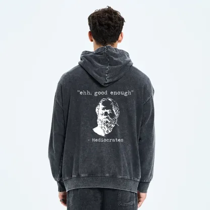 Tokyo-Tiger Mediocrates Meme Washed Zip Hoodie