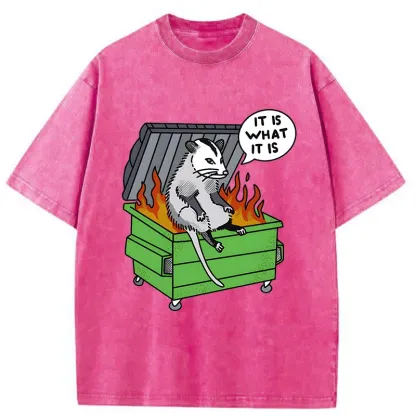 Tokyo-Tiger Possum Thinking On The Edge Of Danger Washed T-Shirt