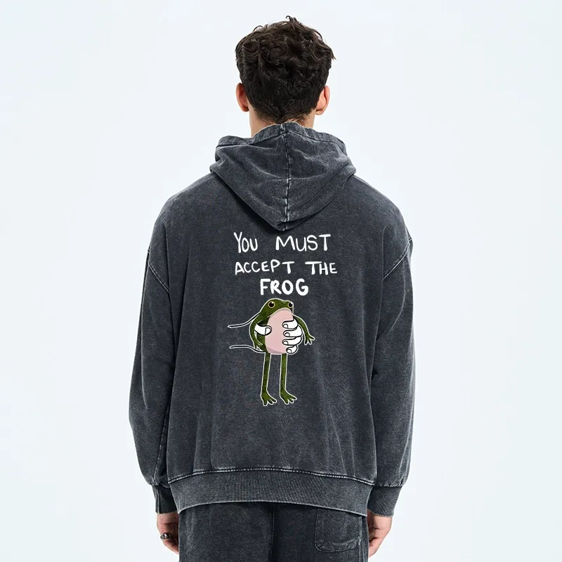 Tokyo-Tiger Accept This Frog Washed Zip Hoodie
