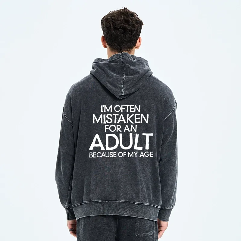 Tokyo-Tiger Old In Age But Young At Heart Washed Zip Hoodie
