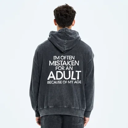 Tokyo-Tiger Old In Age But Young At Heart Washed Zip Hoodie