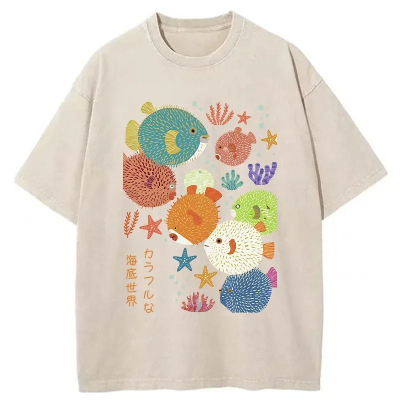 Tokyo-Tiger Japanese Fish Washed T-Shirt