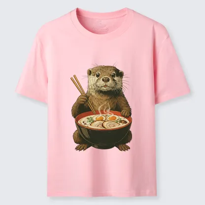Tokyo-Tiger Japanese Otter Eating Ramen Classic T-Shirt