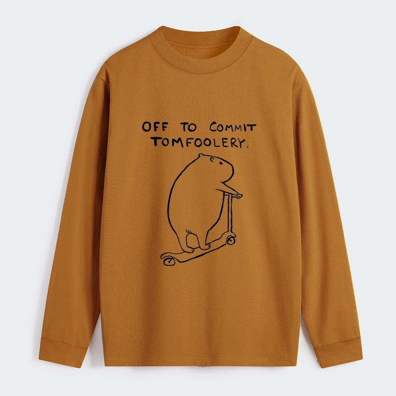 Tokyo-Tiger Capybara Is Ready To Do Something Bad Classic Long Sleeve T-Shirt