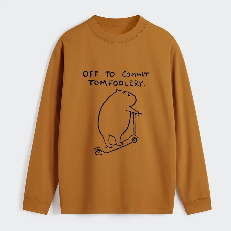 Tokyo-Tiger Capybara Is Ready To Do Something Bad Classic Long Sleeve T-Shirt