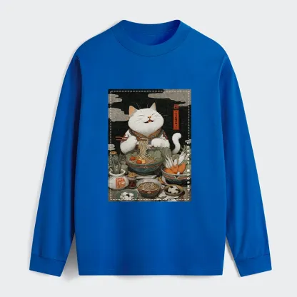 Tokyo-Tiger The Ramen-Loving Cat Classic Long Sleeve T-Shirt