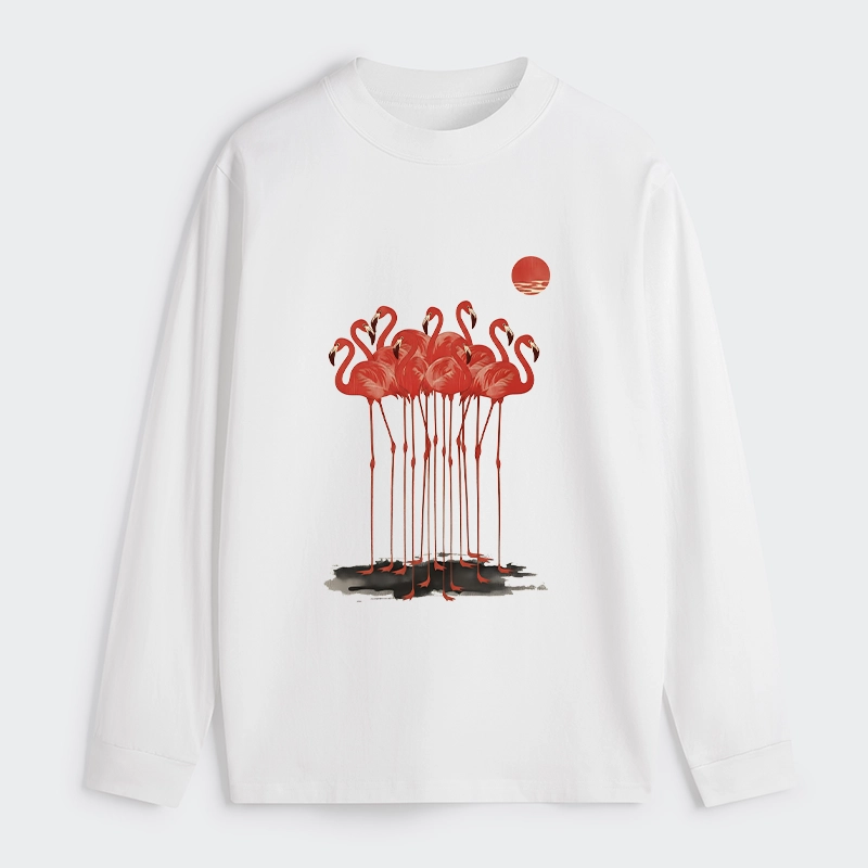 Tokyo-Tiger Flamingos at Dusk Classic Long Sleeve T-Shirt