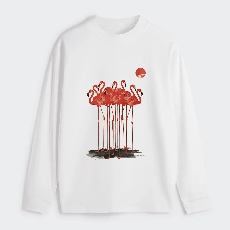 Tokyo-Tiger Flamingos at Dusk Classic Long Sleeve T-Shirt
