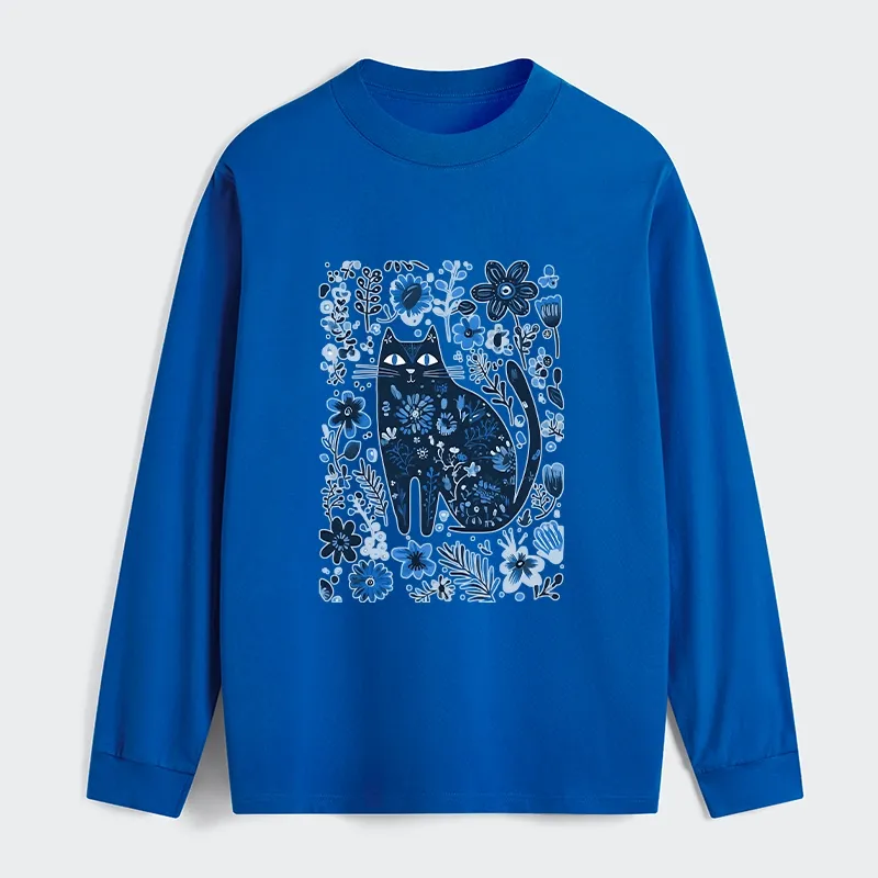 Tokyo-Tiger A Cat Among Flowers Classic Long Sleeve T-Shirt
