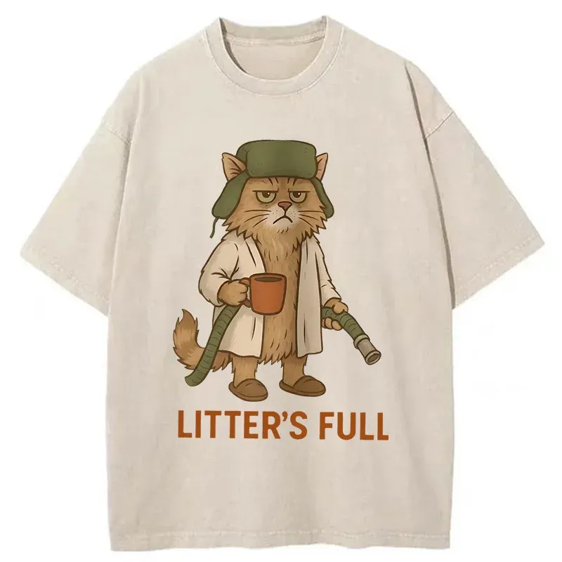Tokyo-Tiger Litter Box Is Full Washed T-Shirt