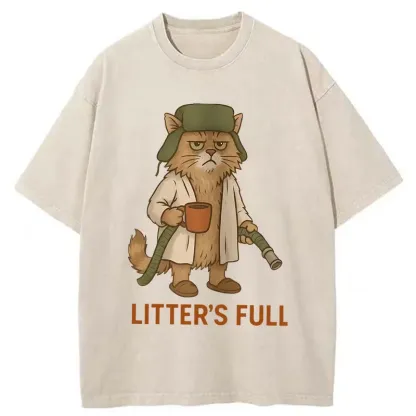 Tokyo-Tiger Litter Box Is Full Washed T-Shirt
