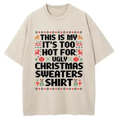 Tokyo-Tiger Ugly Christmas Sweater Funny Washed T-Shirt