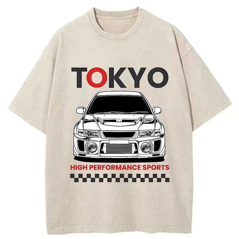 Tokyo-Tiger Japanese Car Models Washed T-Shirt