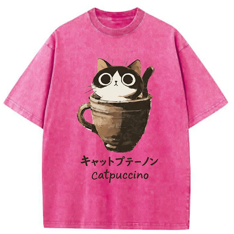 Tokyo-Tiger Cat Cappuccino Washed T-Shirt